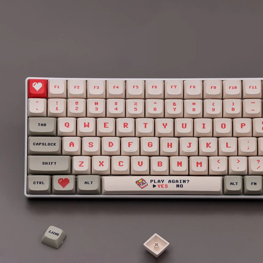 138 Keys Anime Retro Red And White Machine Keycaps