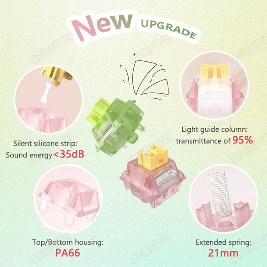 Outemu Silent Peach V3 Switch Lubed Silent Lemon V3 Switches
