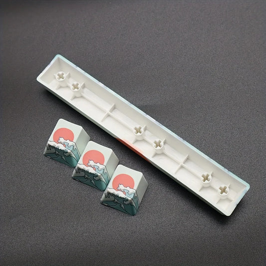 2 Pcs Esc + Space Bar Coral Sea Keycap OEM Height Pbt Cherry Sub -