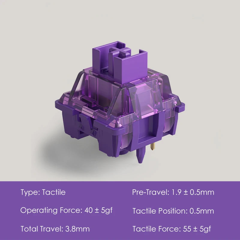 Akko V3 Pro Lavender Purple Switches 5 Pin 40gf Tactile Switch With