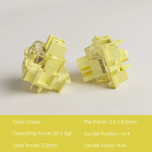Akko V3 Cream Yellow Pro Switch 5 Pin 50gf Linear With Stable