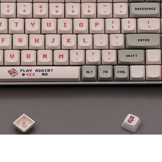 138 Keys Anime Retro Red And White Machine Keycaps
