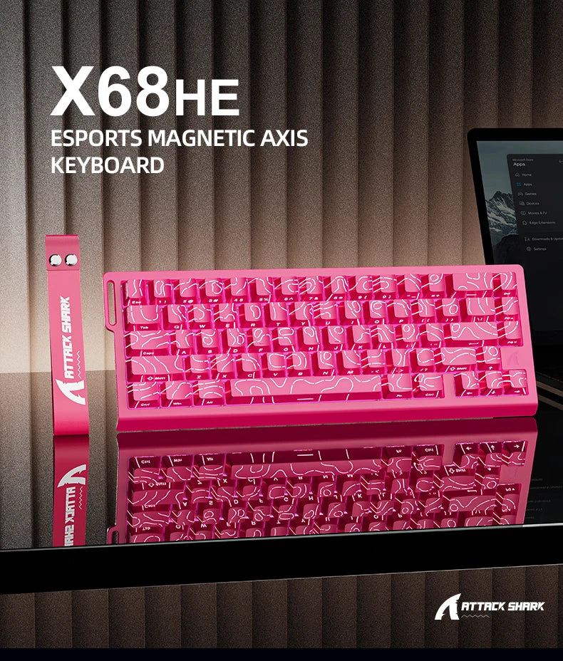 ATTACK SHARK X68HE Magnetic Keyboard Red Wired Mechanical for Pro