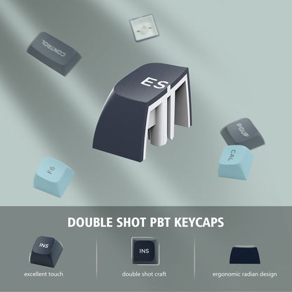 184 Key Pbt Double-shot Black Grey Xvx Profile Keycaps Kit Backlit Key