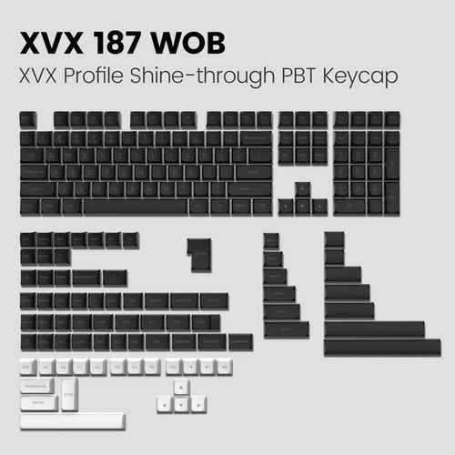 BOW/WOB Double Shot PBT Keycaps 187 Keys XVX Profile Custom Shine