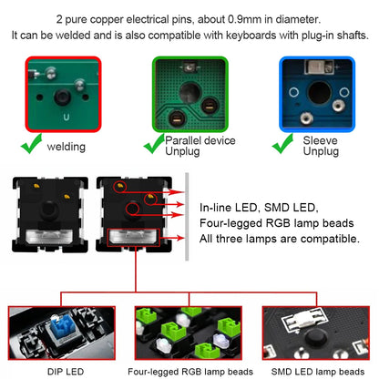 REDRAGON SMD RGB MX switch 3Pin Clicky Linear Tactile silent red blue