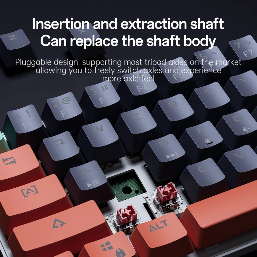 MUCAI 61 Key USB Wired Mechanical Keyboard LED Backlit Axis Gaming