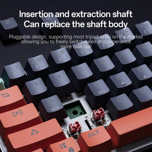 MUCAI 61 Key USB Wired Mechanical Keyboard LED Backlit Axis Gaming