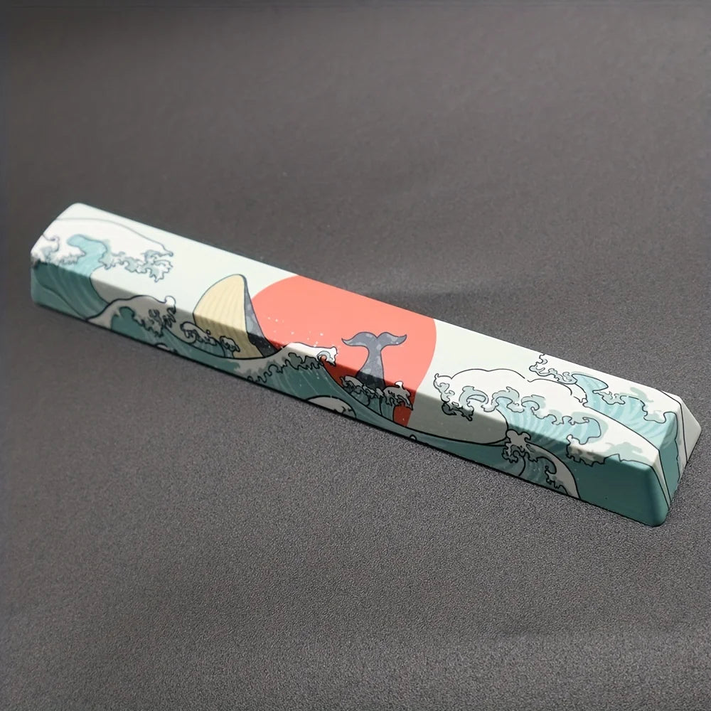 2 Pcs Esc + Space Bar Coral Sea Keycap OEM Height Pbt Cherry Sub -
