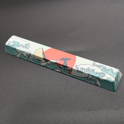 2 Pcs Esc + Space Bar Coral Sea Keycap OEM Height Pbt Cherry Sub -