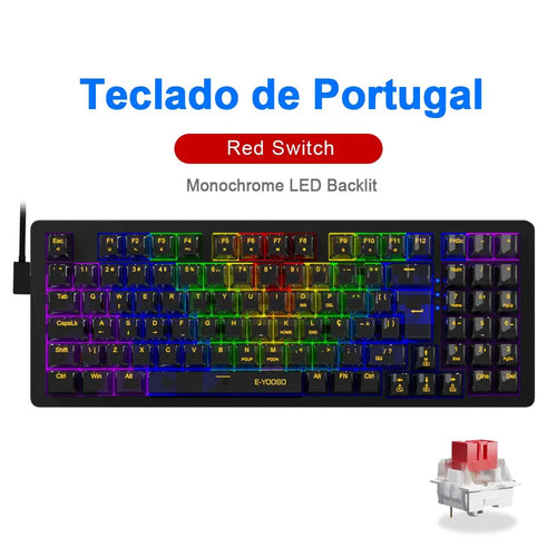 E-YOOSO Z94 USB Mechanical Gaming Keyboard Wired Monochrome Backlit 94