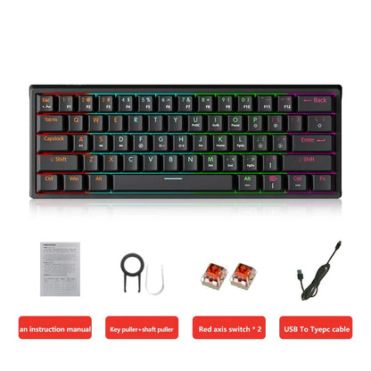 MUCAI MK61 USB Gaming Mechanical Keyboard 61 Keys Red Switch Wired