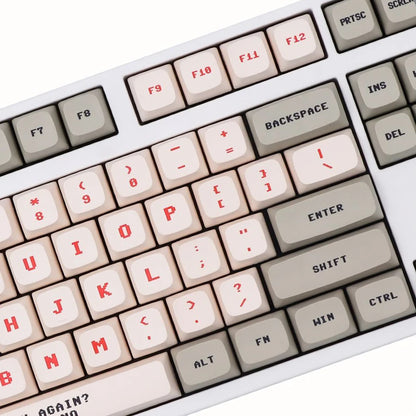 138 Keys Anime Retro Red And White Machine Keycaps