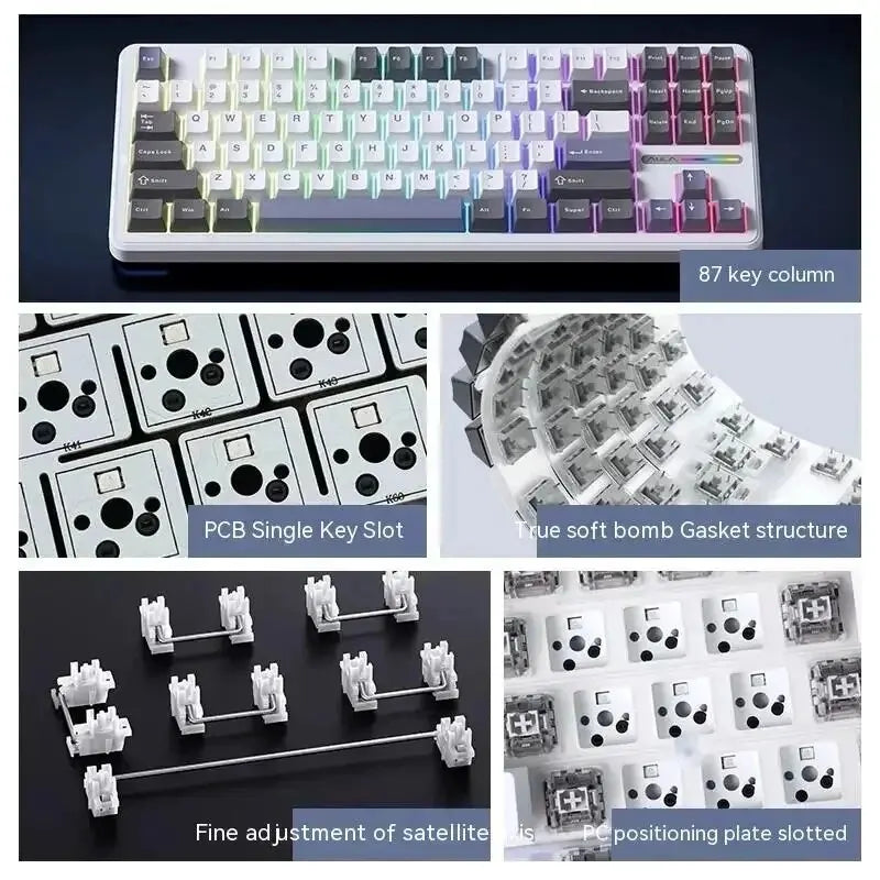 AULA F87 Pro Mechanical Keyboard 2.4g/Usb/Bluetooth Tri Mode Wireless