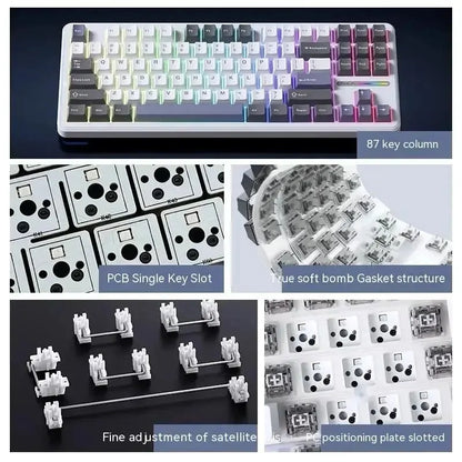 AULA F87 Pro Mechanical Keyboard 2.4g/Usb/Bluetooth Tri Mode Wireless