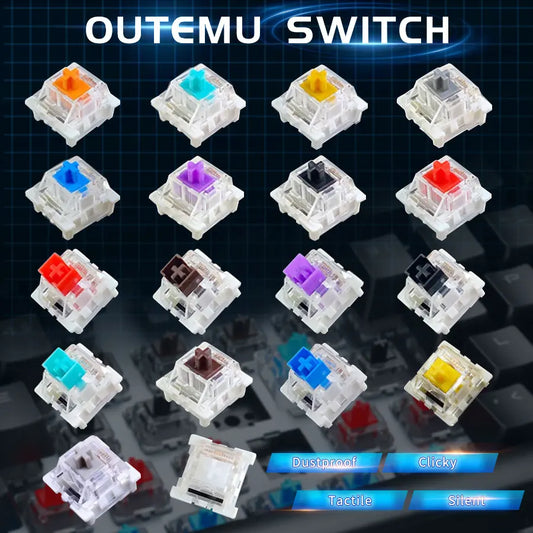 Outemu Switch for Keyboard 3Pin Dustproof Linear Tactile Clicky Silent