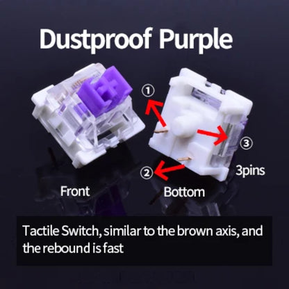Outemu Switch for Keyboard 3Pin Dustproof Linear Tactile Clicky Silent