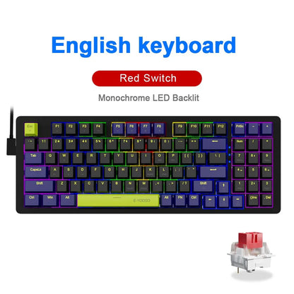 E-YOOSO Z94 USB Mechanical Gaming Keyboard Wired Monochrome Backlit 94