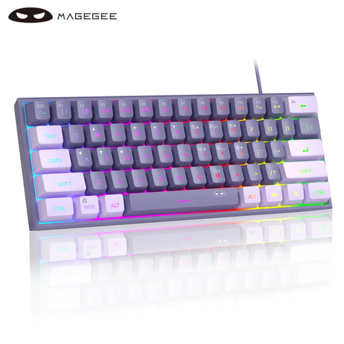 MageGee Mini 60% Gaming Keyboard, RGB Backlit 61 Key Ultra-Compact
