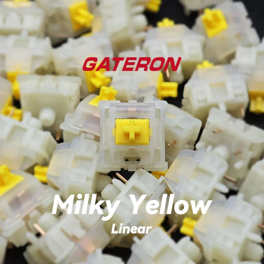 Gateron Milky Pro Switches Milky Yellow Pro Red Linear Pre Lubed