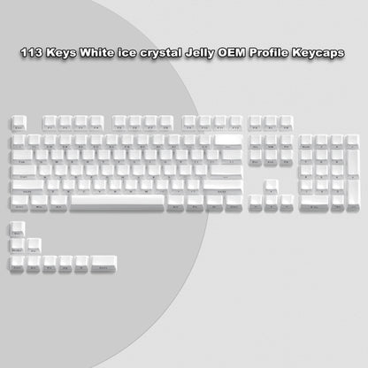 113 Key Jelly Round Side Keycaps Ice Crystal Translucent Pink OEM