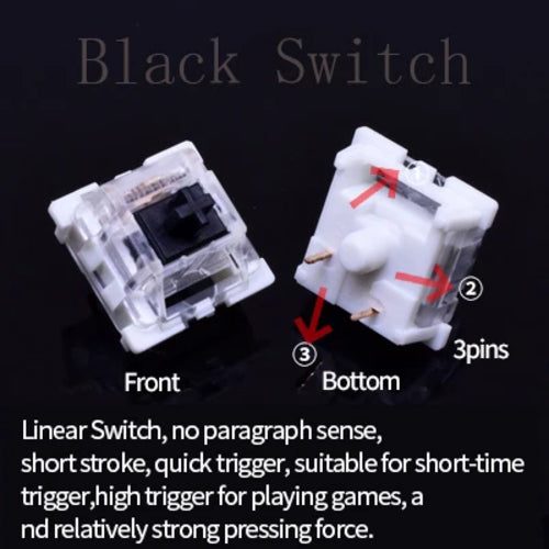 Outemu Switch for Keyboard 3Pin Dustproof Linear Tactile Clicky Silent