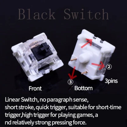 Outemu Switch for Keyboard 3Pin Dustproof Linear Tactile Clicky Silent