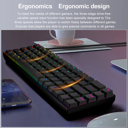 E-YOOSO Z686 RGB USB 60% Mini slim Mechanical Gaming Wired Keyboard