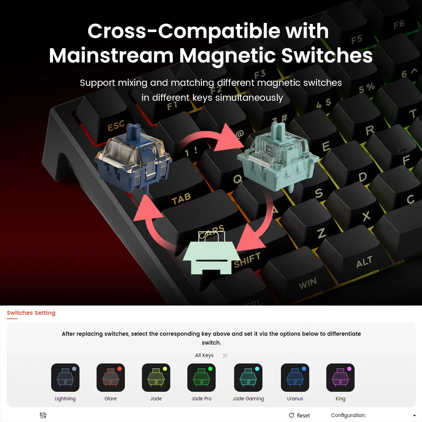 AKKO TAC75 HE Magnetic Switch Keyboard 75% Gaming Keyboards Rapid