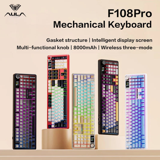 AULA F108 Pro Bluetooth 2.4G wired three-mode connection mechanical
