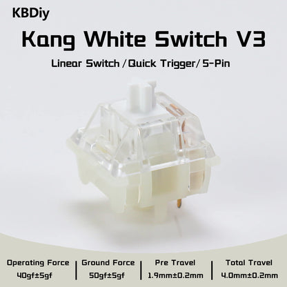KBDiy Kang White V3 Switches for DIY Aula F87 Mechanical Keyboard
