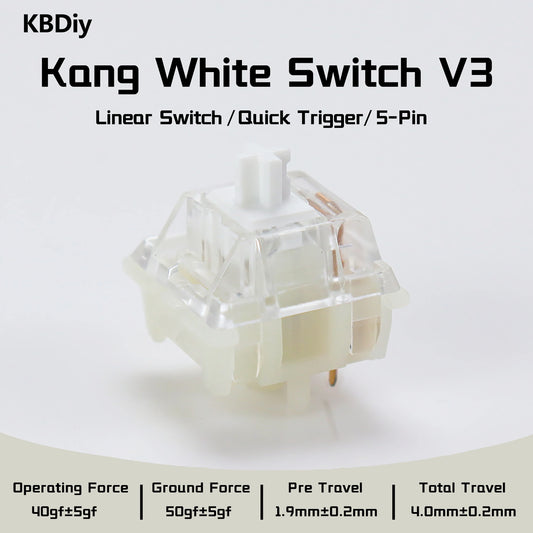 KBDiy Kang White V3 Switches for DIY Aula F87 Mechanical Keyboard