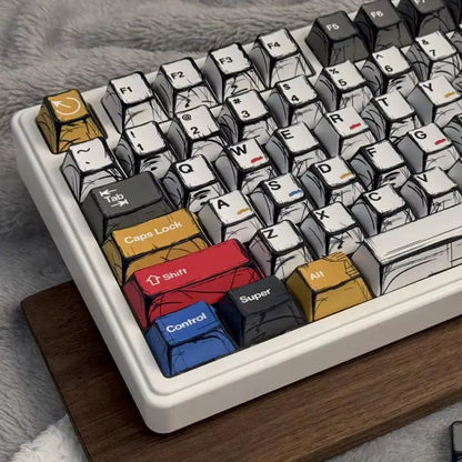 Comic Style Colorful Mixed Light Keycaps Original Factory Height 136