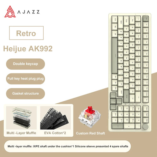 Ajazz AK992 Wired Mechanical Keyboard 98-Key Full Layout  Hot-Swap USB