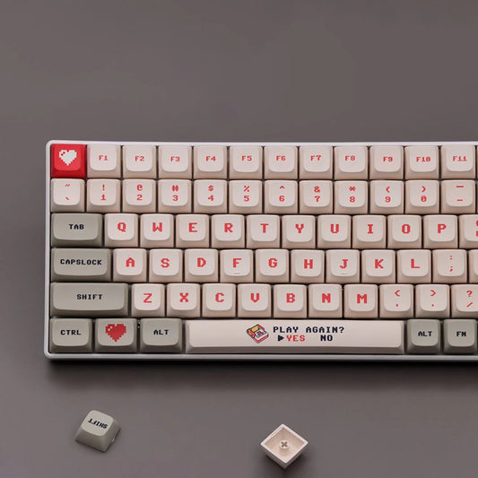 138 Keys Anime Retro Red And White Machine Keycaps