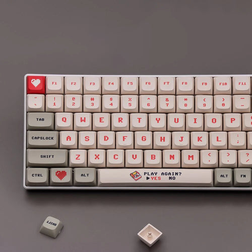138 Keys Anime Retro Red And White Machine Keycaps