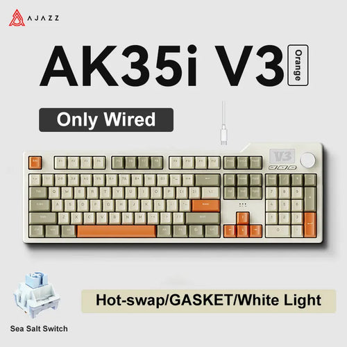 NEW Ajazz AK35I V3 MAX Tri-mode Wired Bluetooth Wireless Gaming