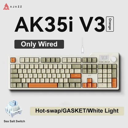 NEW Ajazz AK35I V3 MAX Tri-mode Wired Bluetooth Wireless Gaming