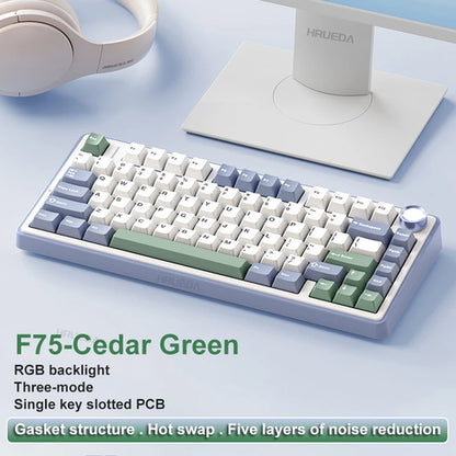 AULA F75 2.4G Wireless/Bluetooth/Wired Gaming Mechanical Keyboard RGB