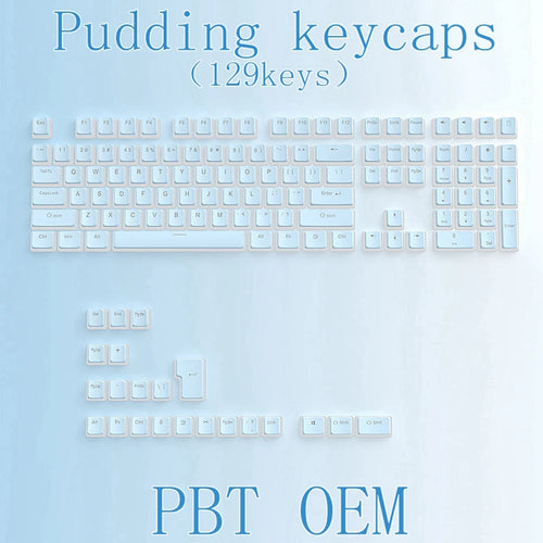 129Keys Keyboard Keycap OEM Profile PBT Material Key Cap for Mx Hot
