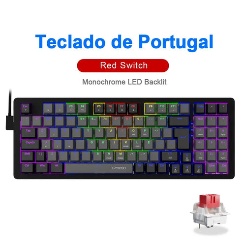 E-YOOSO Z94 USB Mechanical Gaming Keyboard Wired Monochrome Backlit 94