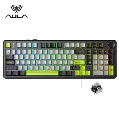 AULA F99PRO Gaming Mechanical Keyboard 99 Key Three Mode Wireless Hot