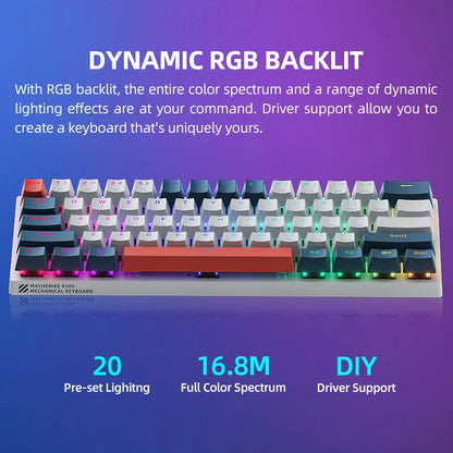 Machenike K500-B61 Mini Mechanical Keybaord 60% Form Factor 61Keys