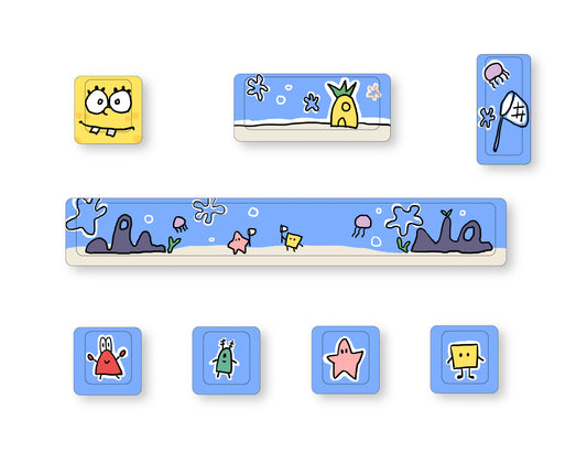 Cute Theme Personalized Addition Key Cap Eight Piece Set with Five