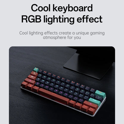 MUCAI 61 Key USB Wired Mechanical Keyboard LED Backlit Axis Gaming