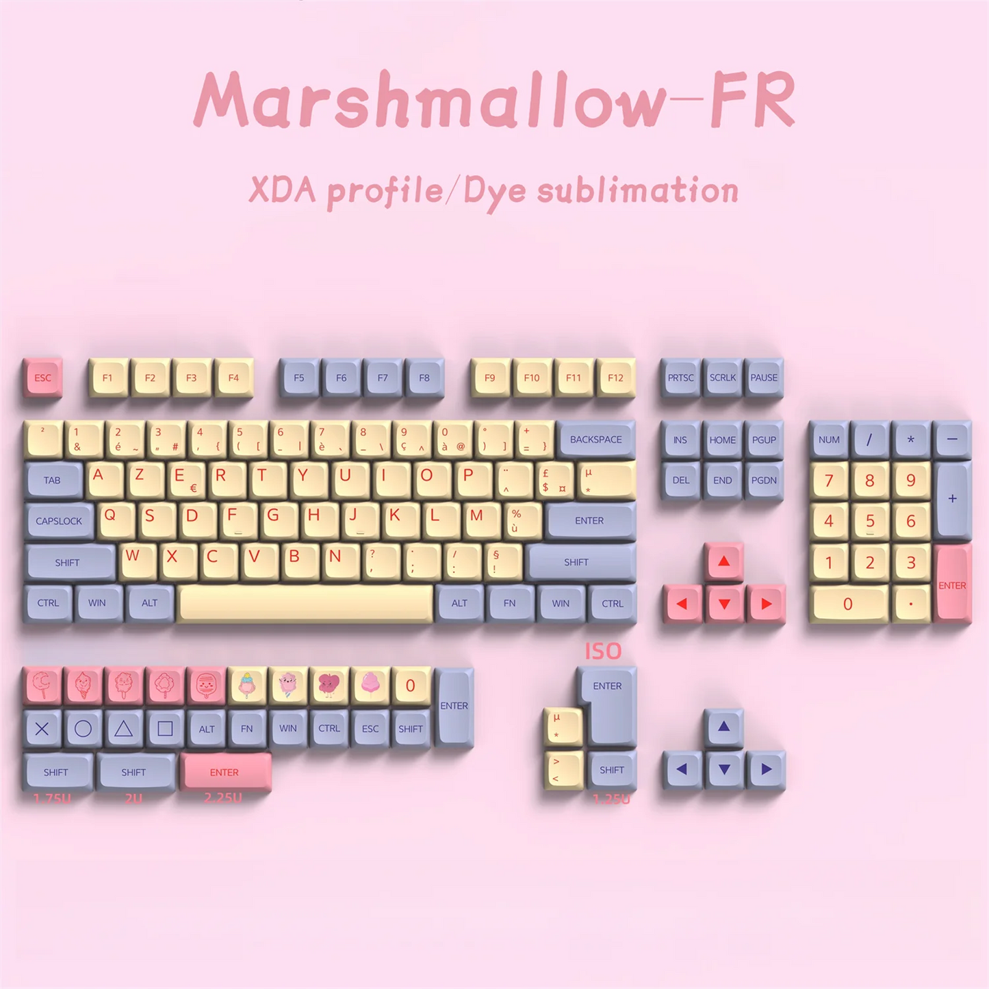 FR Keycaps PBT XDA Keycap For Cherry MX Switch Gaming Mechanical