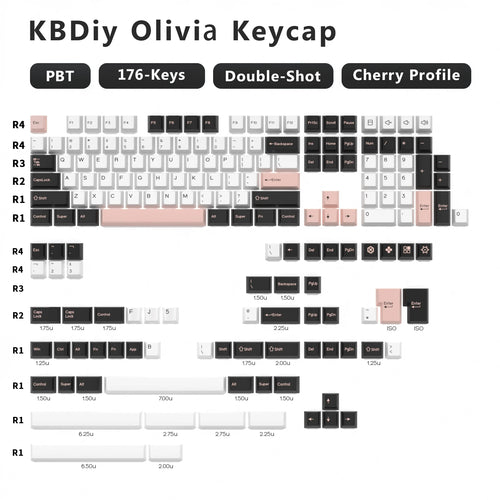 KBDiy GMK Keycap Double Shot GMK Olivia Shoko Jamon WOB Red Samurai