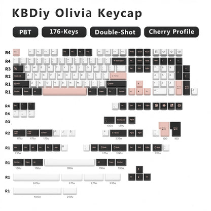 KBDiy GMK Keycap Double Shot GMK Olivia Shoko Jamon WOB Red Samurai