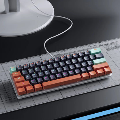 MUCAI 61 Key USB Wired Mechanical Keyboard LED Backlit Axis Gaming
