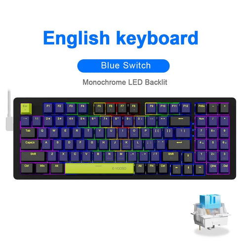 E-YOOSO Z94 USB Mechanical Gaming Keyboard Wired Monochrome Backlit 94
